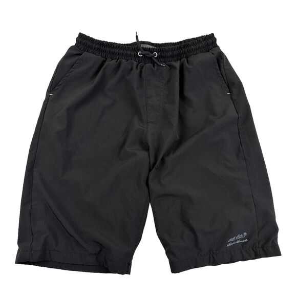 Eddie Bauer Black Mesh Lined Elastic Waist Shorts Drawstring Trunks XL 18/20 - Picture 1 of 11